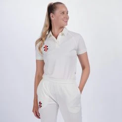 GRAY-NICOLLS Gray Nicolls Ladies Matrix V2 Match Shirt -GRAY-NICOLLS Shop CCAH22ClothingShirtMatrixV2IvoryLadies4Front scaled