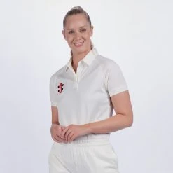 GRAY-NICOLLS Gray Nicolls Ladies Matrix V2 Match Shirt -GRAY-NICOLLS Shop CCAH22ClothingShirtMatrixV2IvoryLadies6Front scaled
