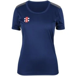 GRAY-NICOLLS Gray Nicolls Pro Performance Ladies T-Shirt -GRAY-NICOLLS Shop CCER22ClothingTeeShirtProPerformanceLadiesNavyFront