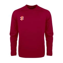 GRAY-NICOLLS Gray Nicolls Matrix V2 Long Sleeve T-Shirt -GRAY-NICOLLS Shop CCGD23ClothingMatrixTeeV2LSMaroon Front
