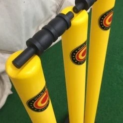 Hunts County Flik Cricket Stumps & Base Set (Yellow) 5 Hunts County Flik Cricket Stumps & Base Set (Yellow) -GRAY-NICOLLS Shop FLIK STUMPS YLW 1