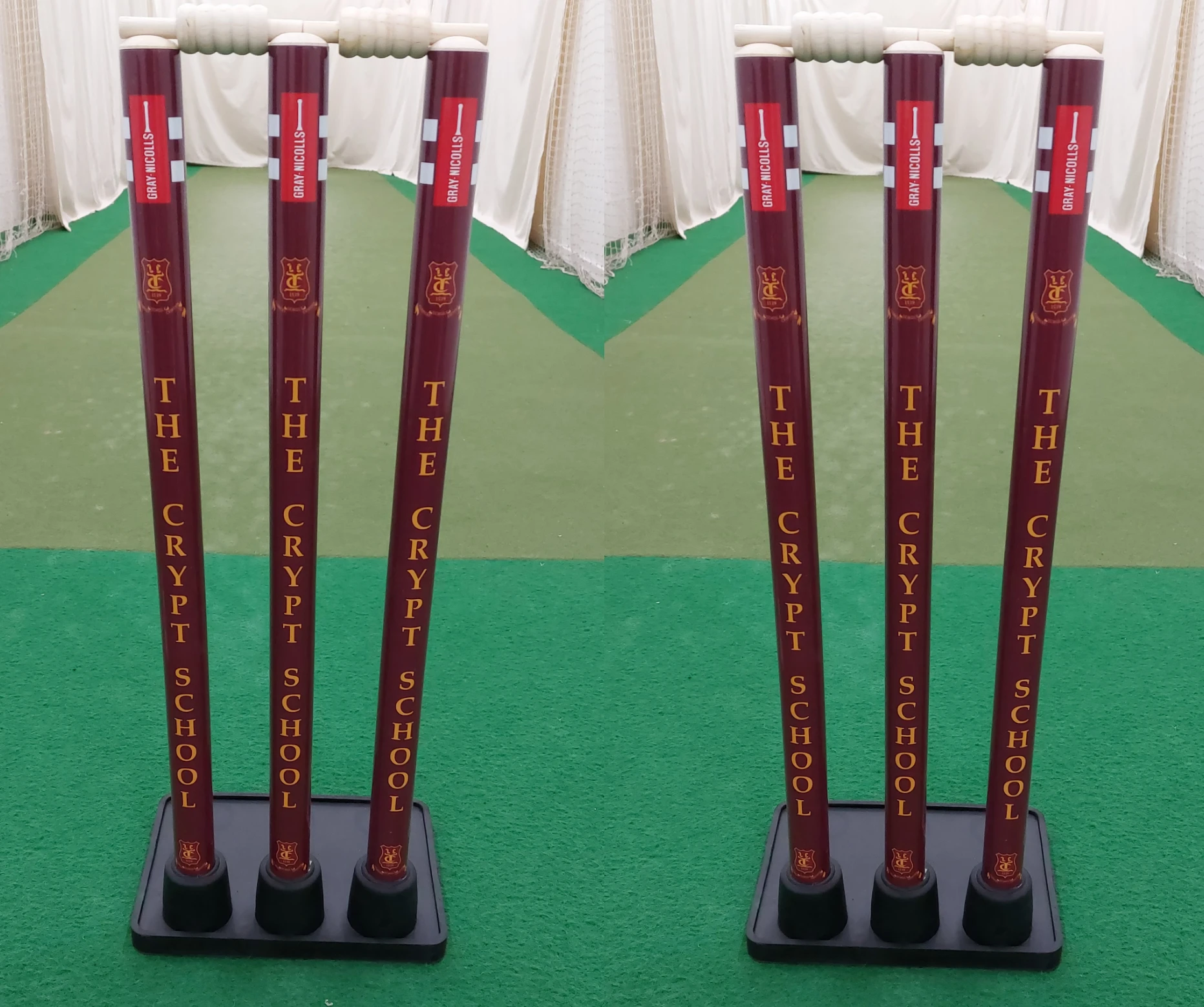 GRAY-NICOLLS Custom Printed Match Cricket Stumps With Heavy Rubber Base 1 GRAY-NICOLLS Custom Printed Match Cricket Stumps With Heavy Rubber Base