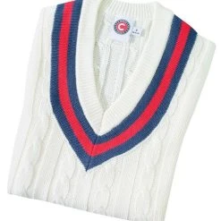Hunts County Trimmed Cricket Sweater -GRAY-NICOLLS Shop slipover 20blue 20red